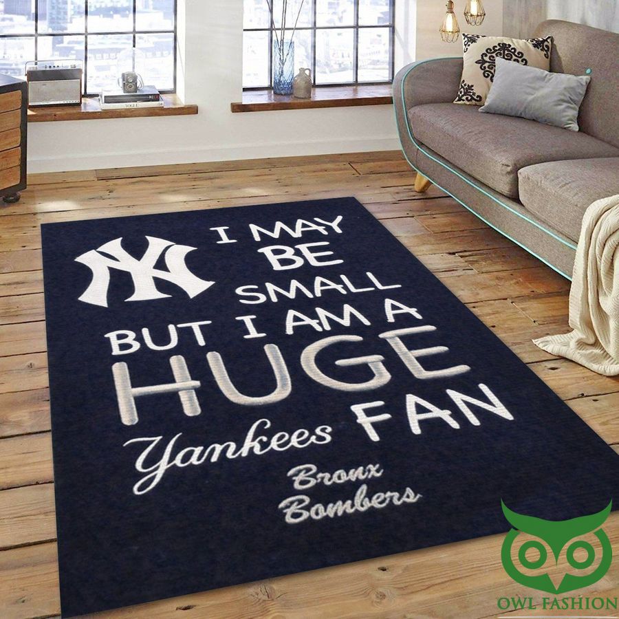 MLB New York Yankees Team Logo Ink Color with Quotes Carpet Rug