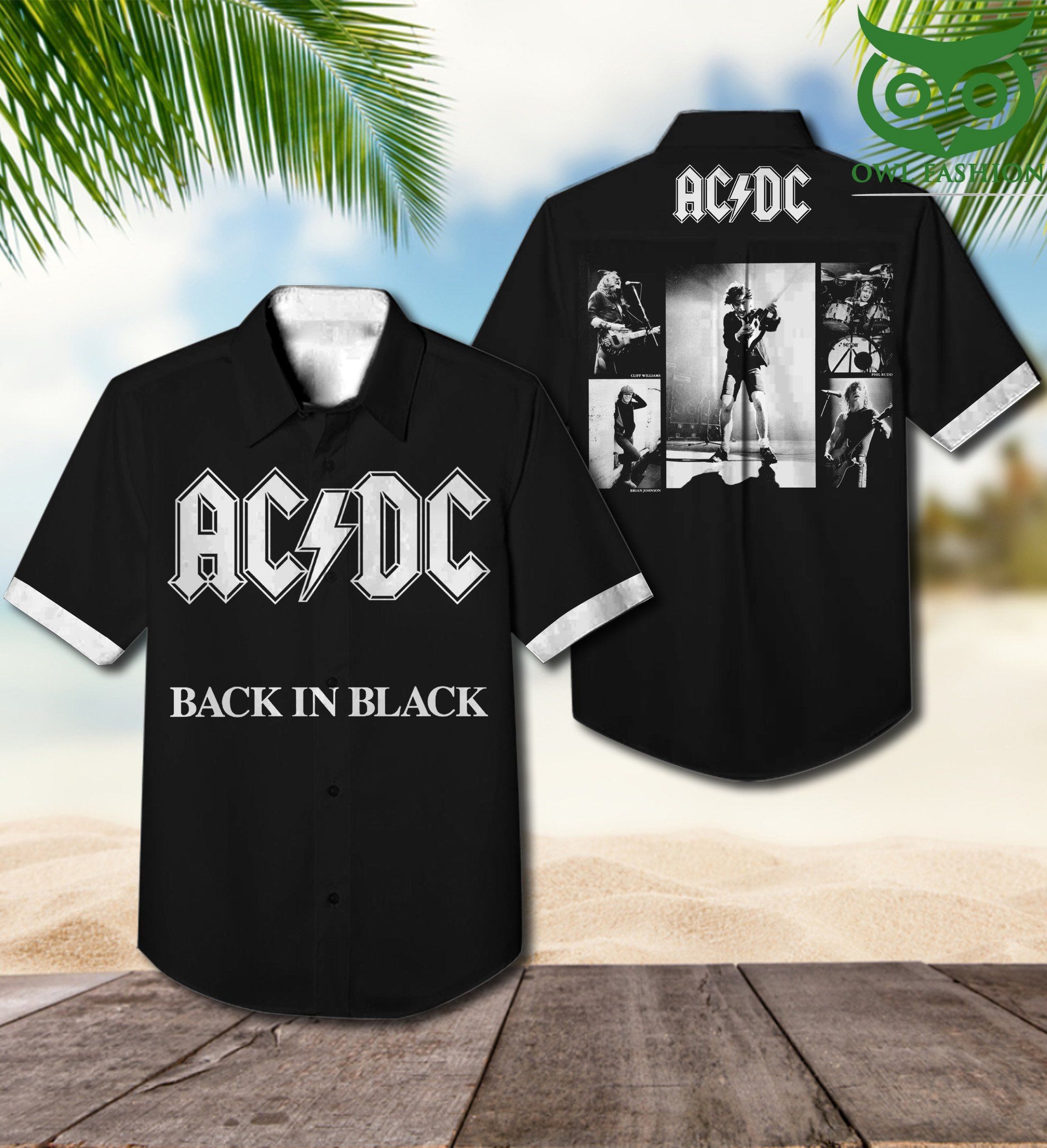 ACDC Black in Black Hawaiian Shirt