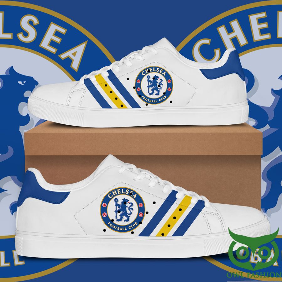 Chelsea Football Club Blue and White Stan Smith Shoes