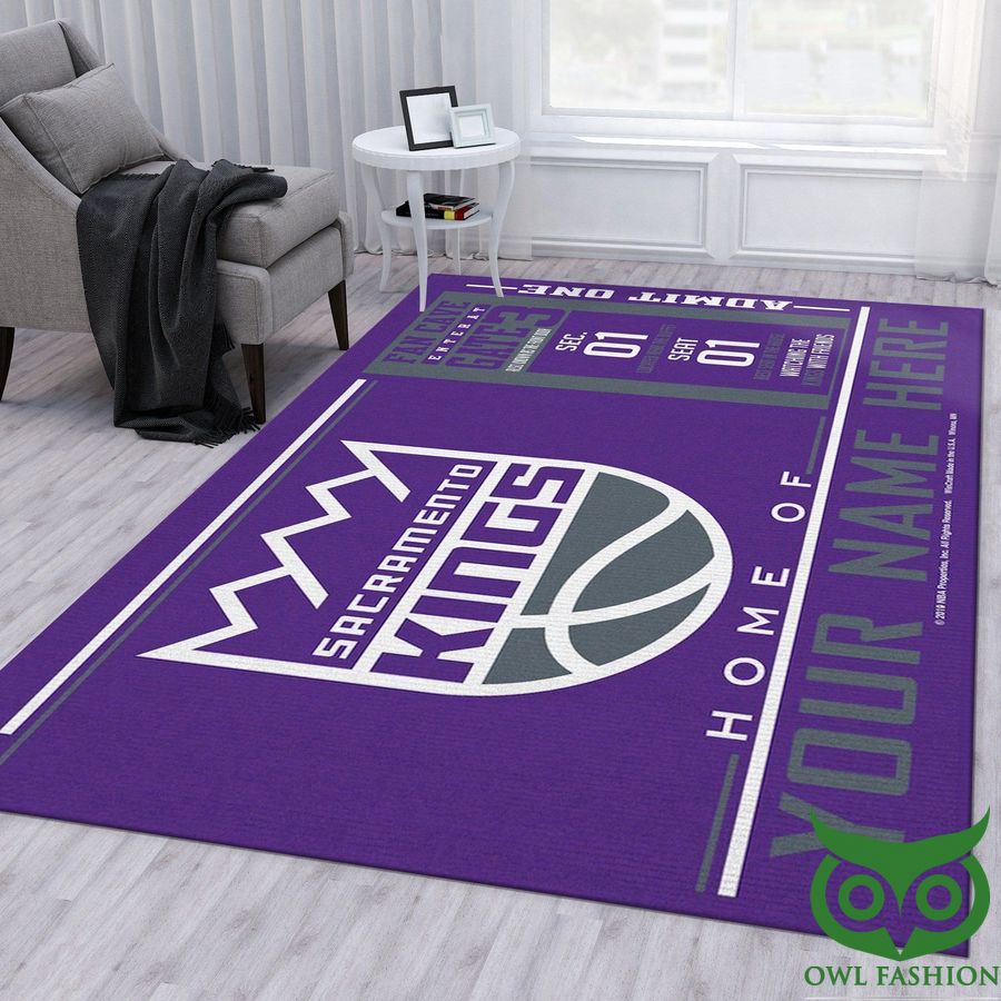 Customized NBA Sacramento Kings Wincraft Team Logo Purple Carpet Rug