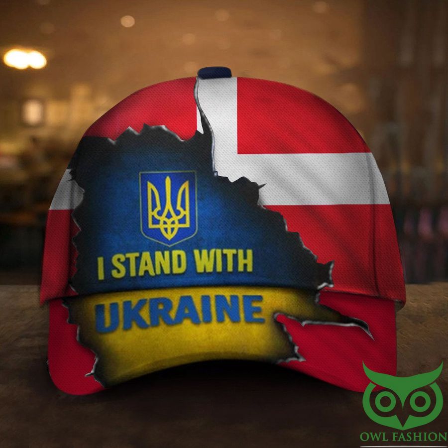 I Stand With Ukraine Denmark Flag Pray For Ukraine Anti Putin Classic Cap