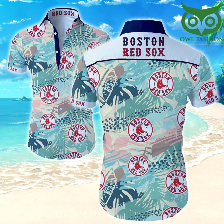 Mlb Boston Red Sox floral team logo Hawaiian Shirt 