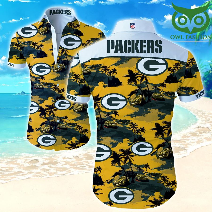 Nfl Green Bay Packers tropical llogo floral Hawaiian Shirt Summer 
