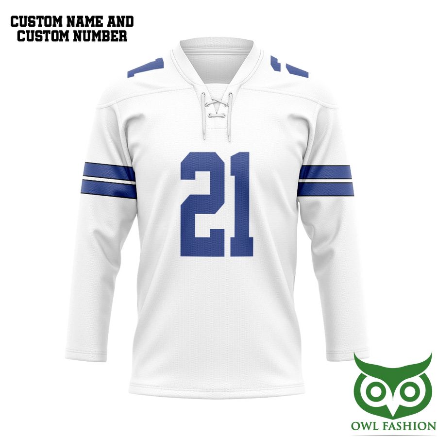 3D NFL Dallas Cowboyy UniformCustom Name Number Hockey Jersey