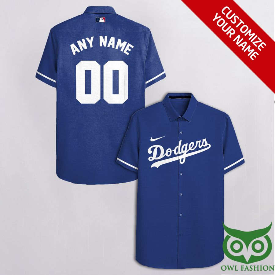 Custom Name Number Los Angeles Dodgers Blue Hawaiian Shirt