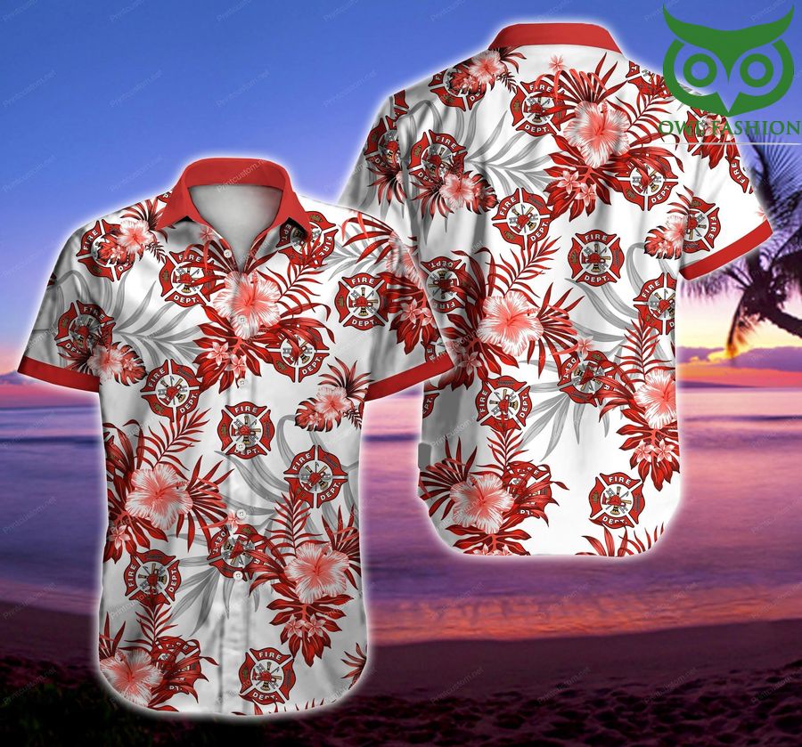 Speical Firefighter Hawaiian shirt short sleeve summer wear