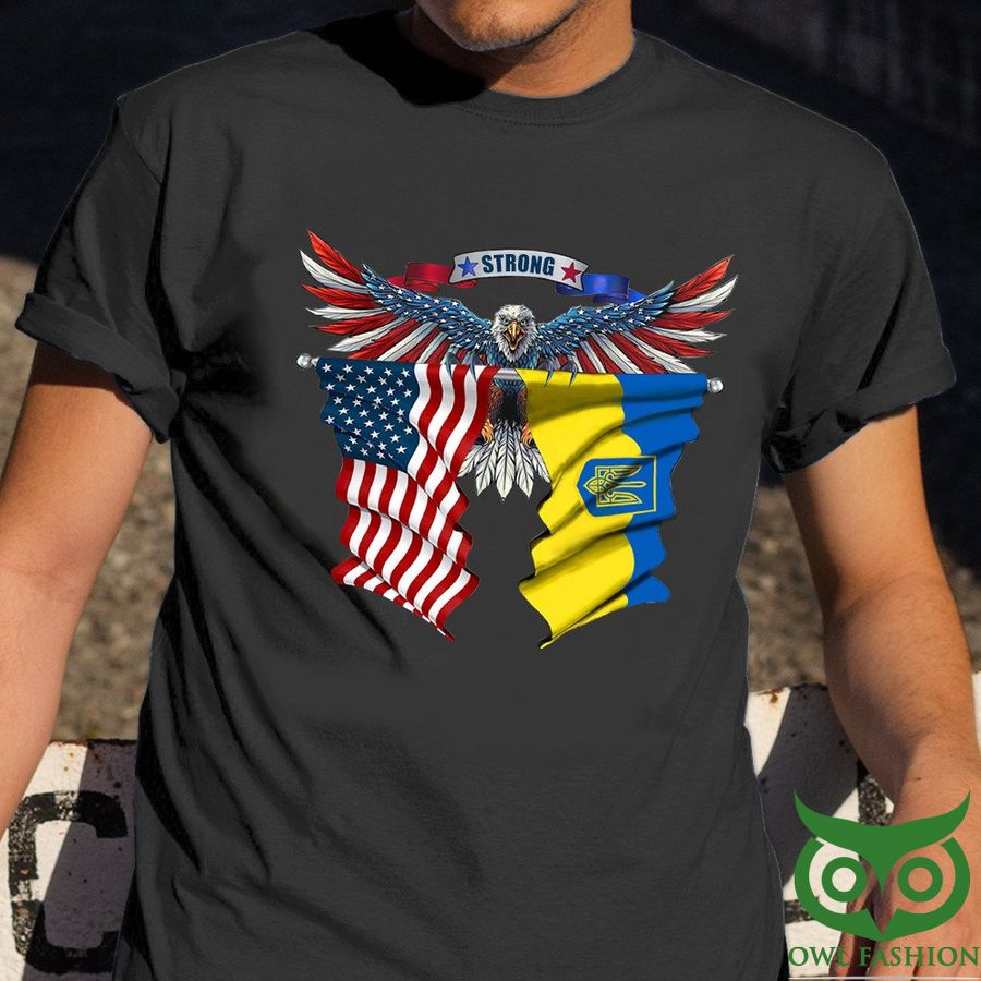 Stand With Ukraine Shirt Eagle American United For Ukraine Support Shirt 2D T-shirt