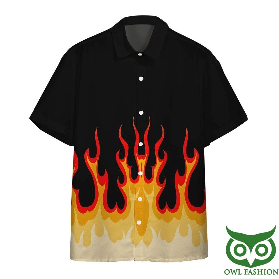 3D AOP Fire Hot Rod Flames Custom Short Sleeve Shirt