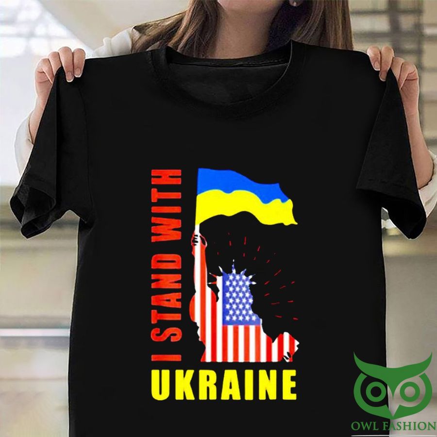 Statue Of Liberty Ukrainian Flag Shirt I Stand With Ukraine 2D T-Shirt