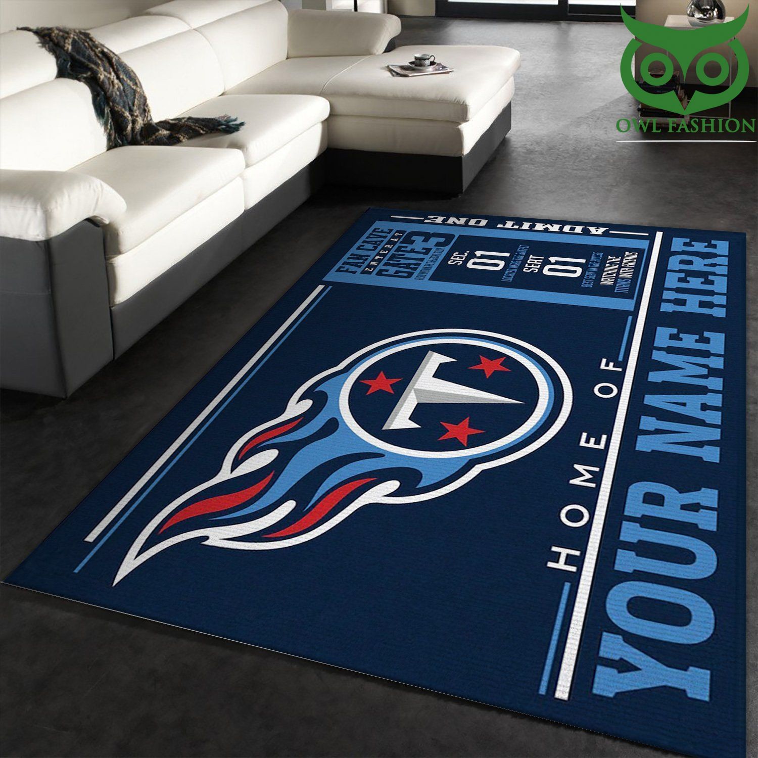 Tennessee Titans Wincraft Personalized NFL Area carpet rug Home and floor Decor