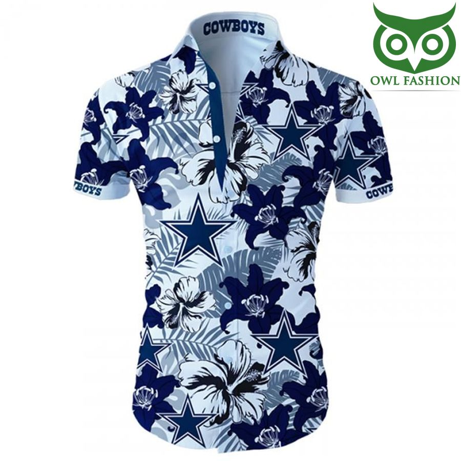 Dallas Cowboys Hawaiian Shirt Tropical Flower logo Short Sleeve 