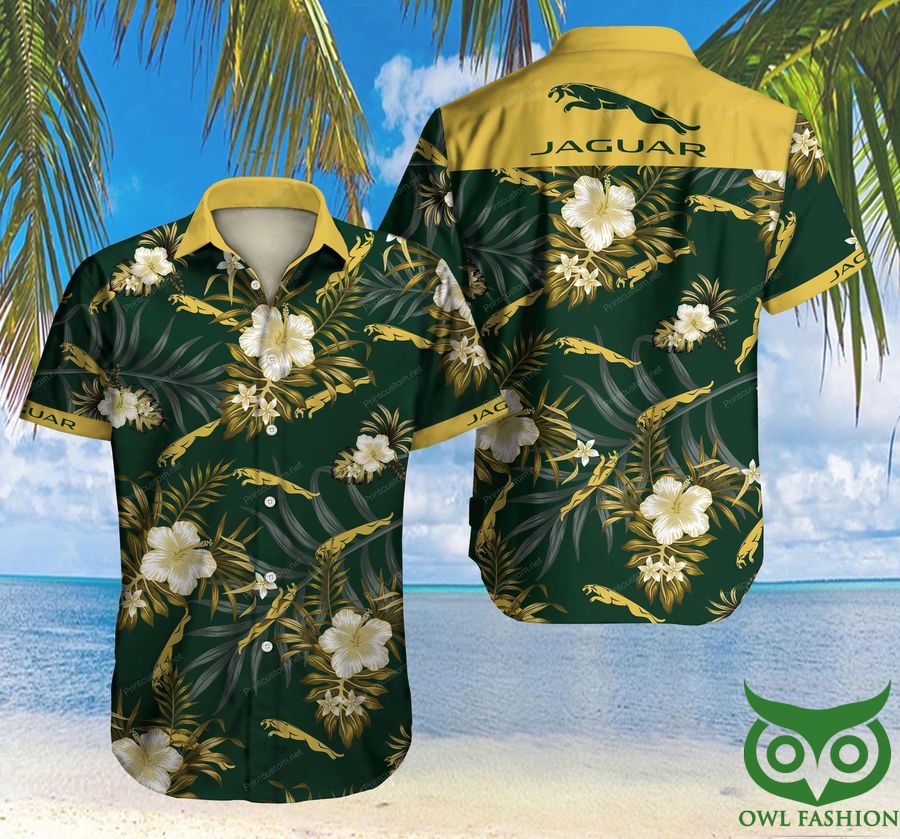 Jaguar Floral Hawaiian Shirt Summer Shirt