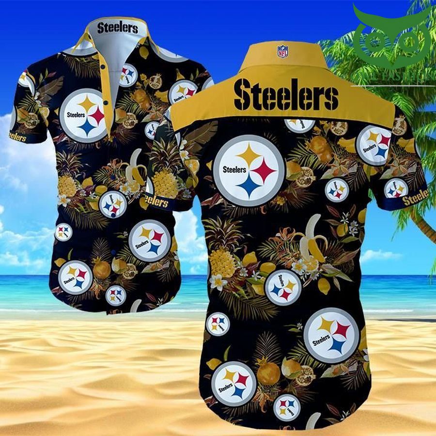 Nfl Pittsburgh Steelers Classic tropical logo Premium Hawaiian Shirt 
