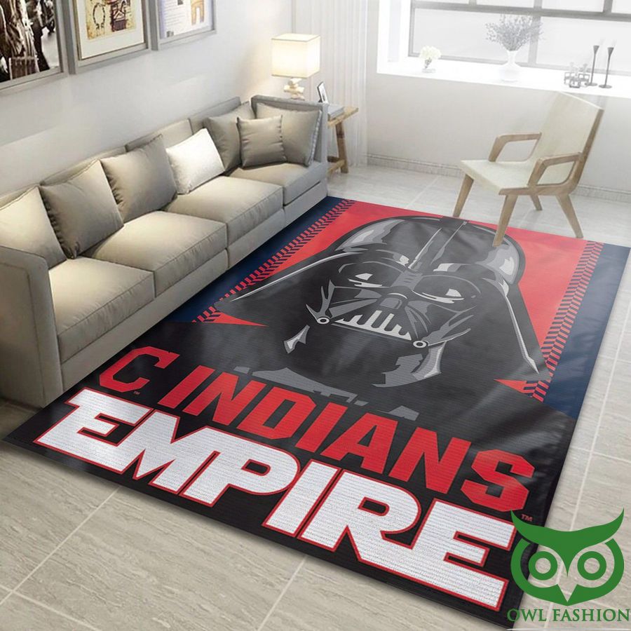 Cleveland Indians Star Wars MLB Team Logo Black Red Carpet Rug