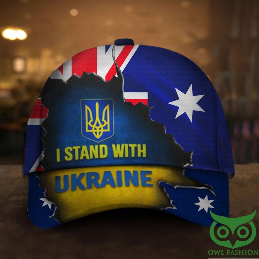I Stand With Ukraine Austrialia Flag Pray For Ukraine Anti Putin Classic Cap