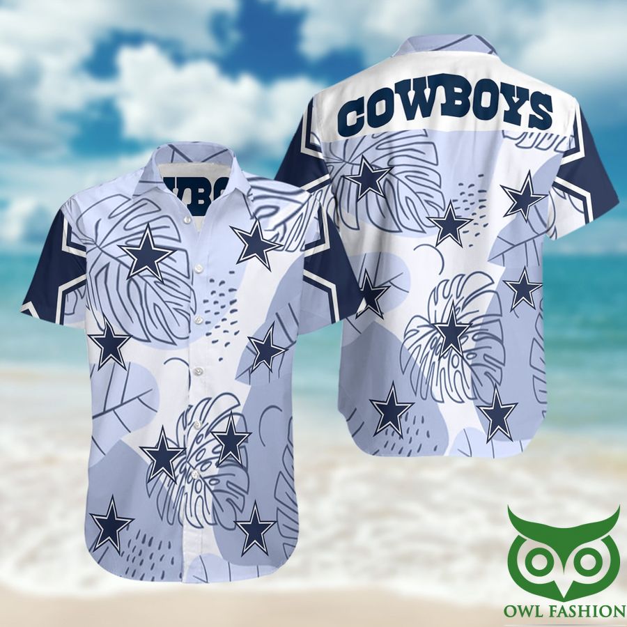 NFL Dallas Cowboys Dark Blue and White Hawaiian Shirt