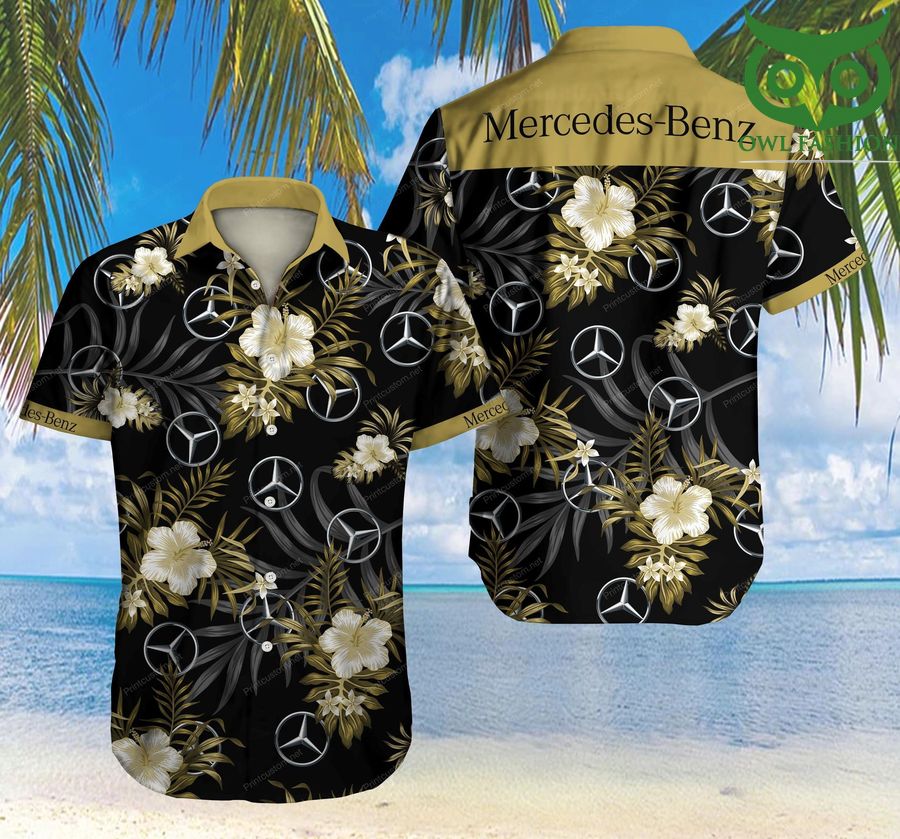 Tlmus-mercedes yellow tropical flower Hawaiian Shirt 