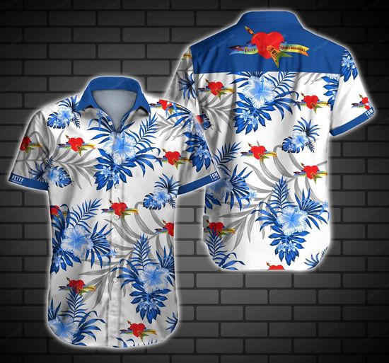 Tom Petty And The Heartbreakers floral tropical blue Hawaiian Shirt 
