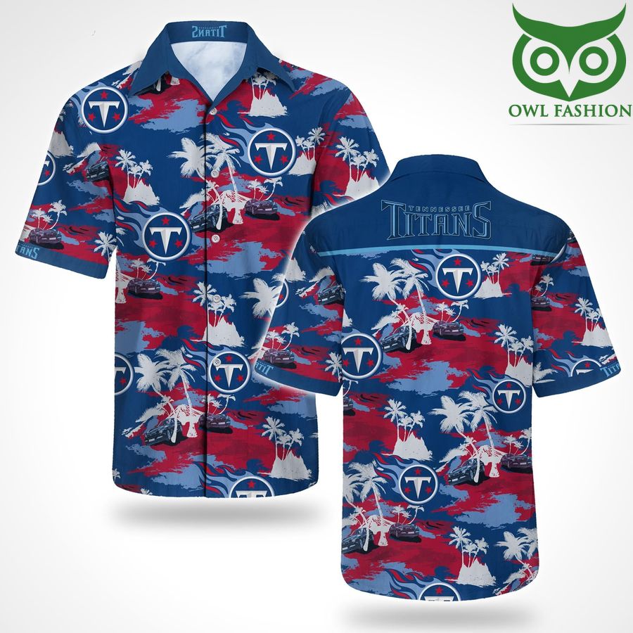 Tennessee Titans Tommy Bahama signature logo Hawaiian Shirt 