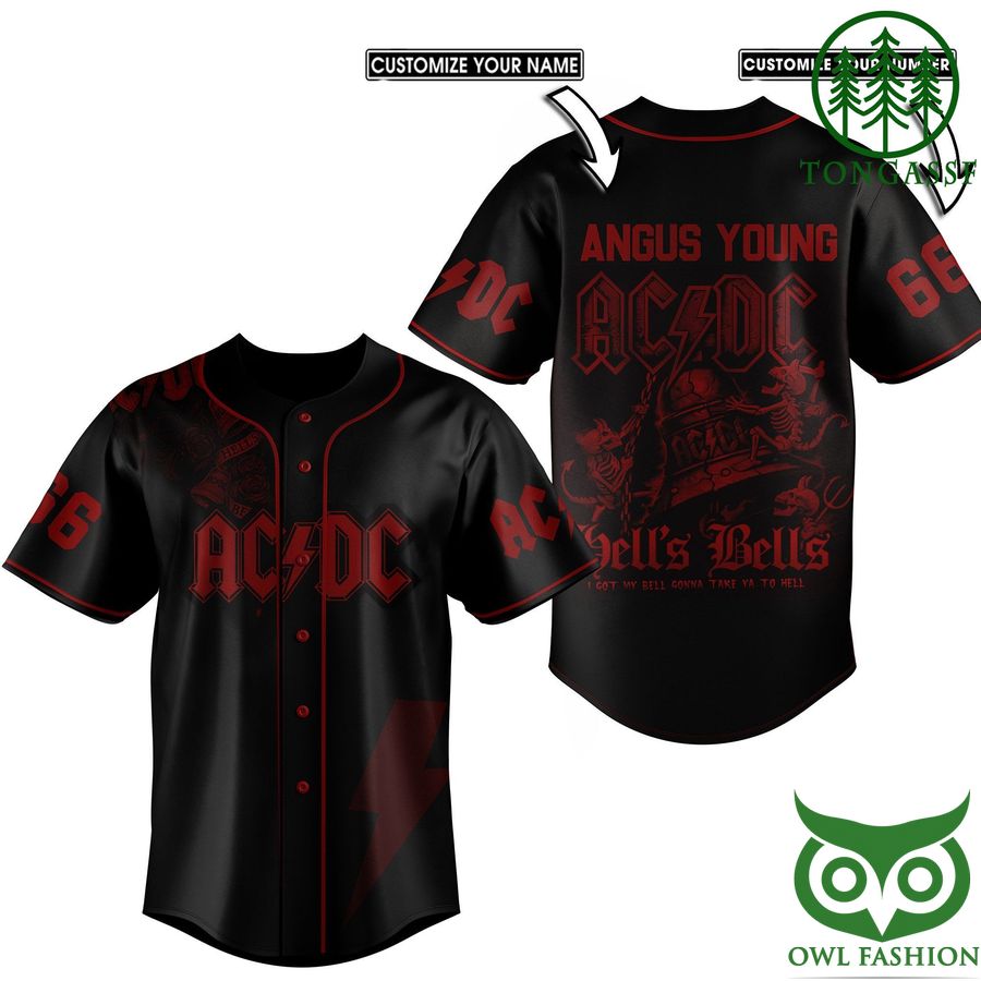 Personalized ACDC Band Hell's Bells Baseball Jersey shirt