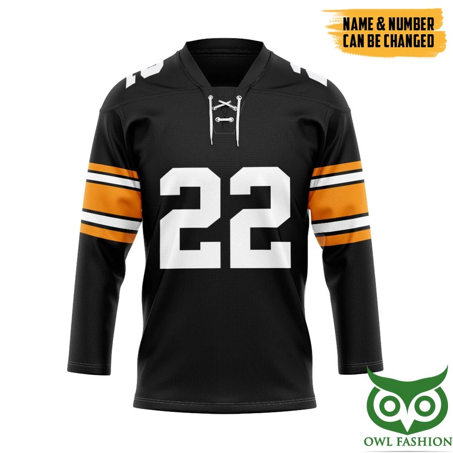 3D NFL Pittsburgh Steelers Najee Harris Custom Name Number Hockey Jersey