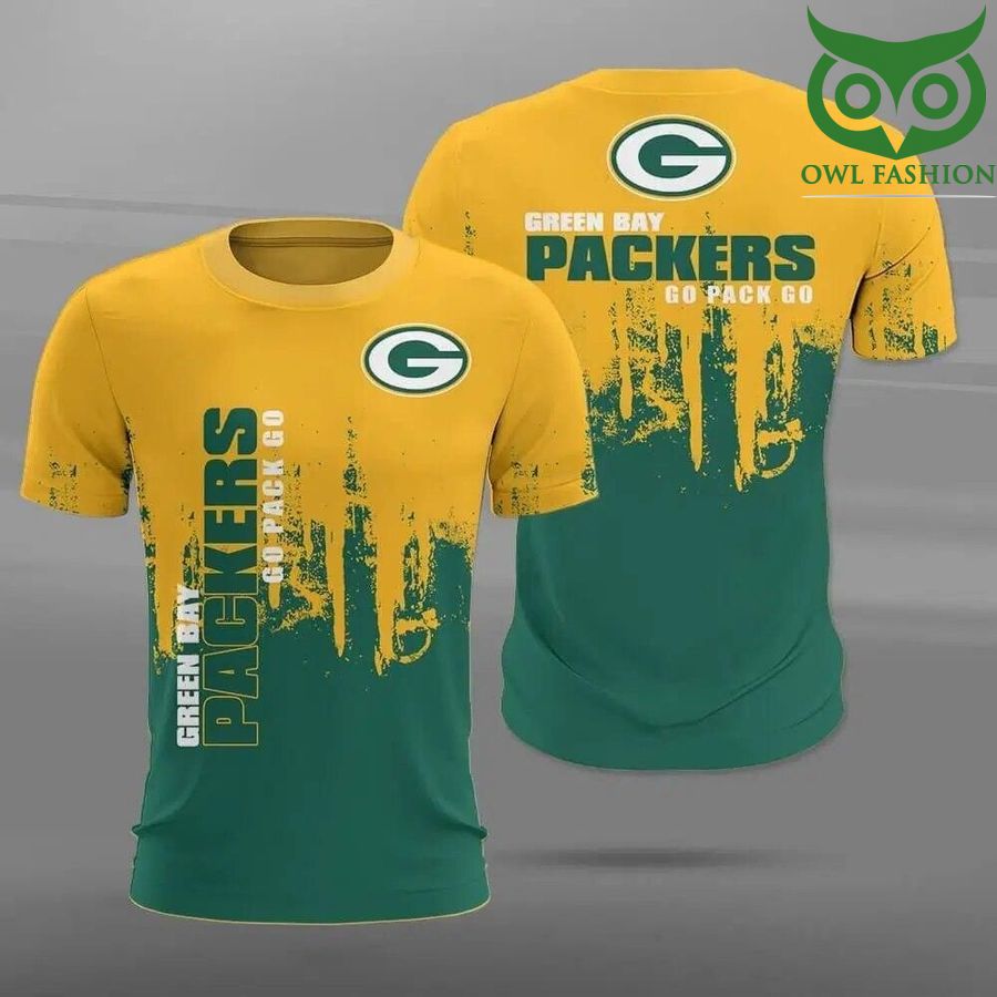 NFL Green Bay Packers go pack go Paint Forest Casual 3D t-shirt
