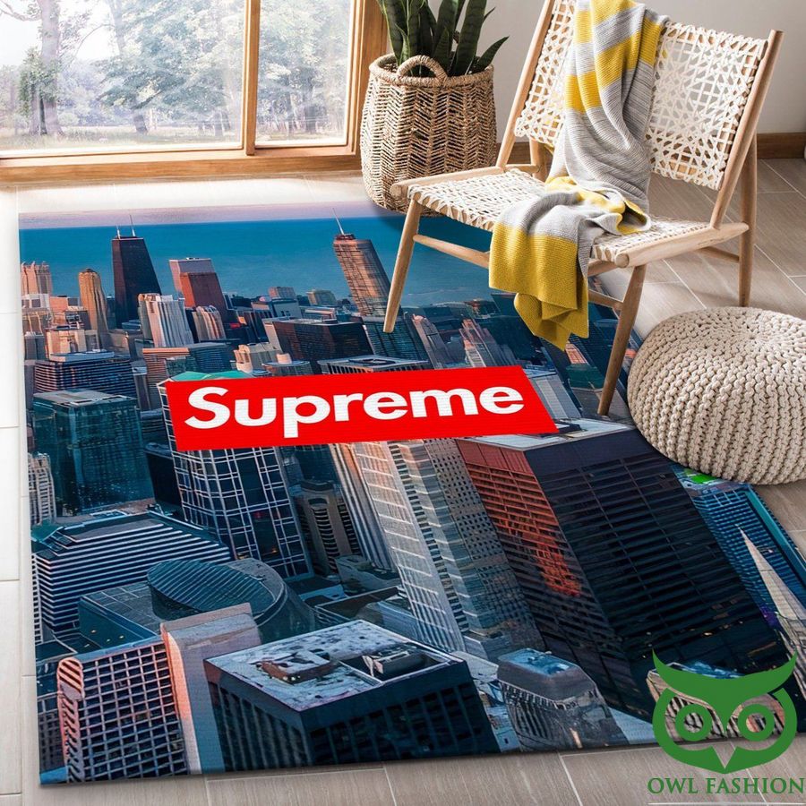 Supreme Cityscape View with Logo in Center Carpet Rug
