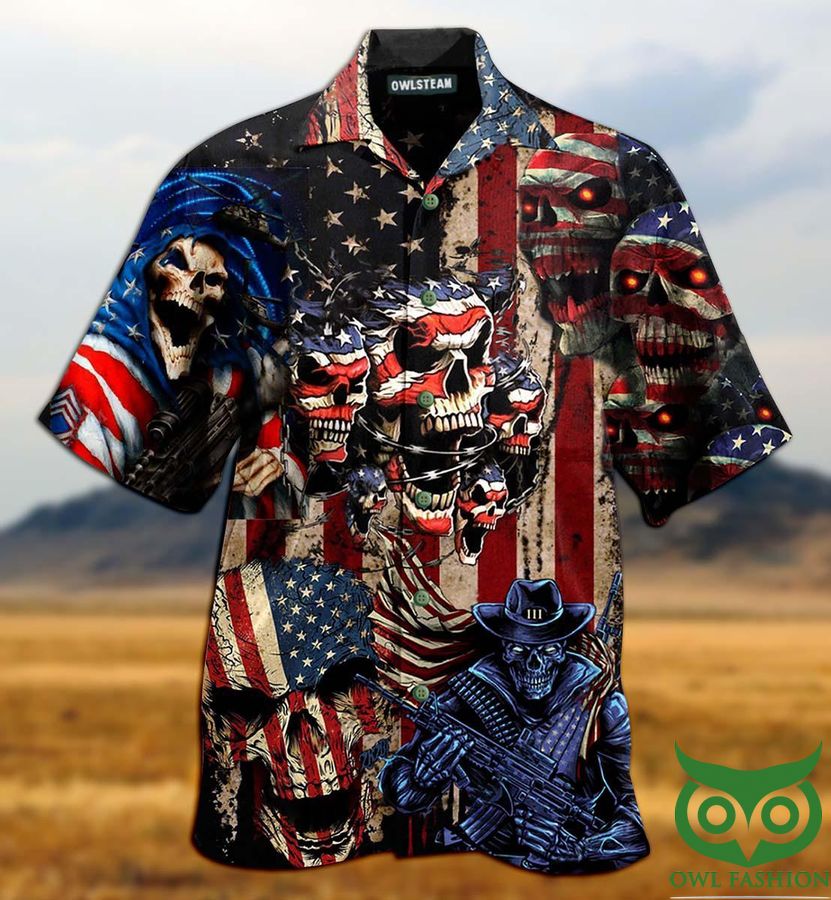 America Skull Pride Attack Edition Hawaiian Shirt