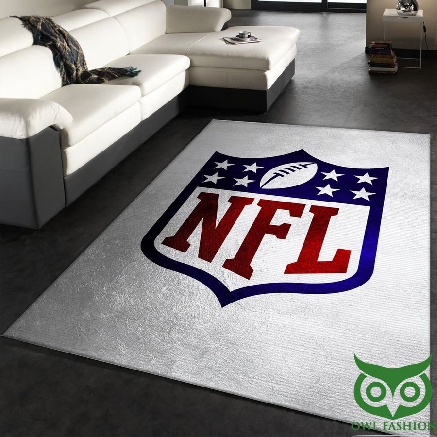 NFL Football League Ivory White with Logo Carpet Rug