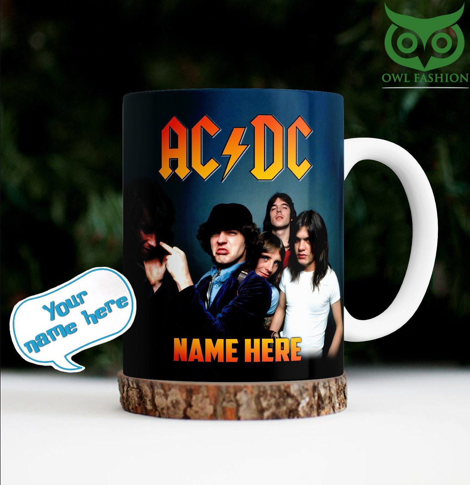 Personalized ACDC brand printed mug