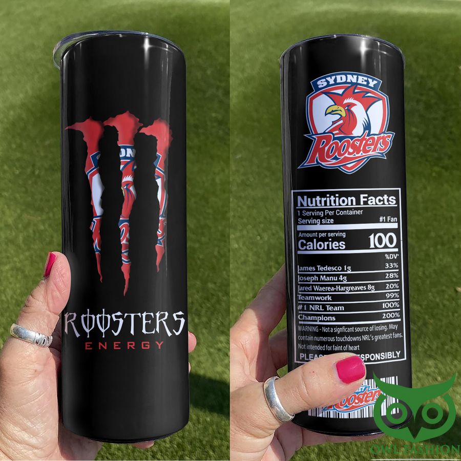 Sydney Roosters Black and Red Scratches Style Tumbler Cup Cup
