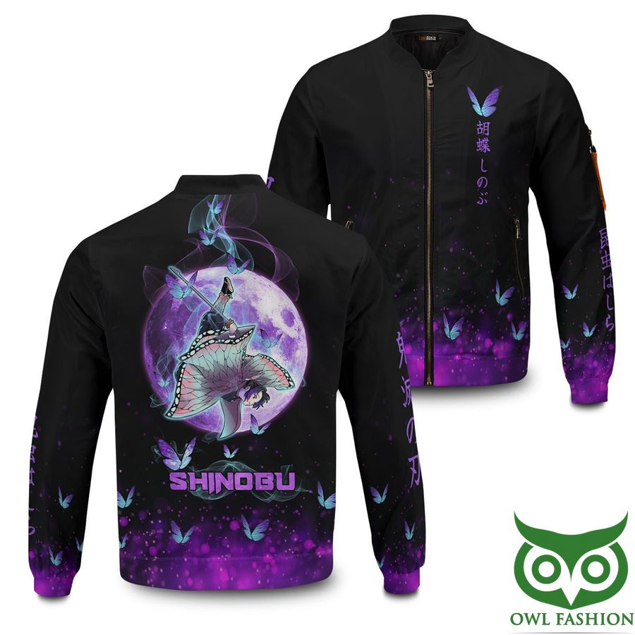 Shinobu Moonfall Demon Slayer Printed Bomber Jacket