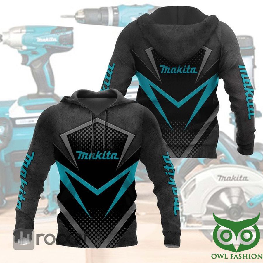 Makita Blue and Black and Gray Sharp Lines 3D Hoodie 