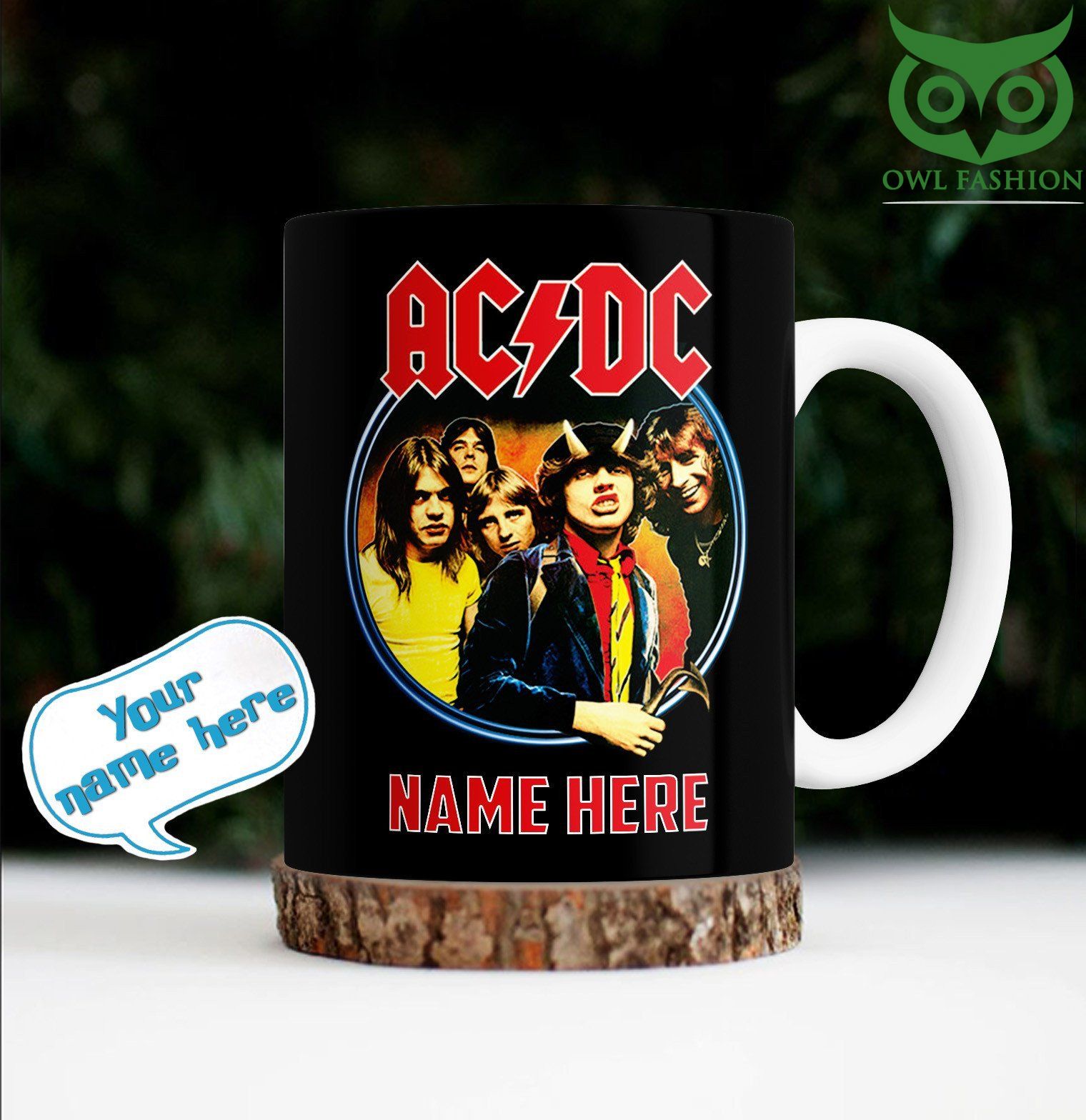 Personalized ACDC brand funny 3D printed mug