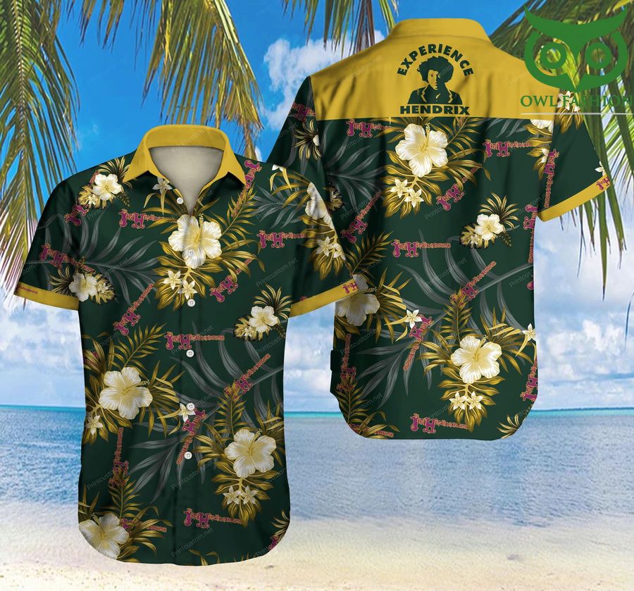 Tlmus-the Jimi Hendrix Experience tropical foral Hawaiian Shirt for summer wear 
