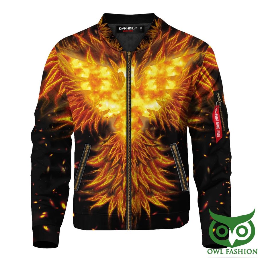 Dark Phoenix Flame Printed Bomber Jacket