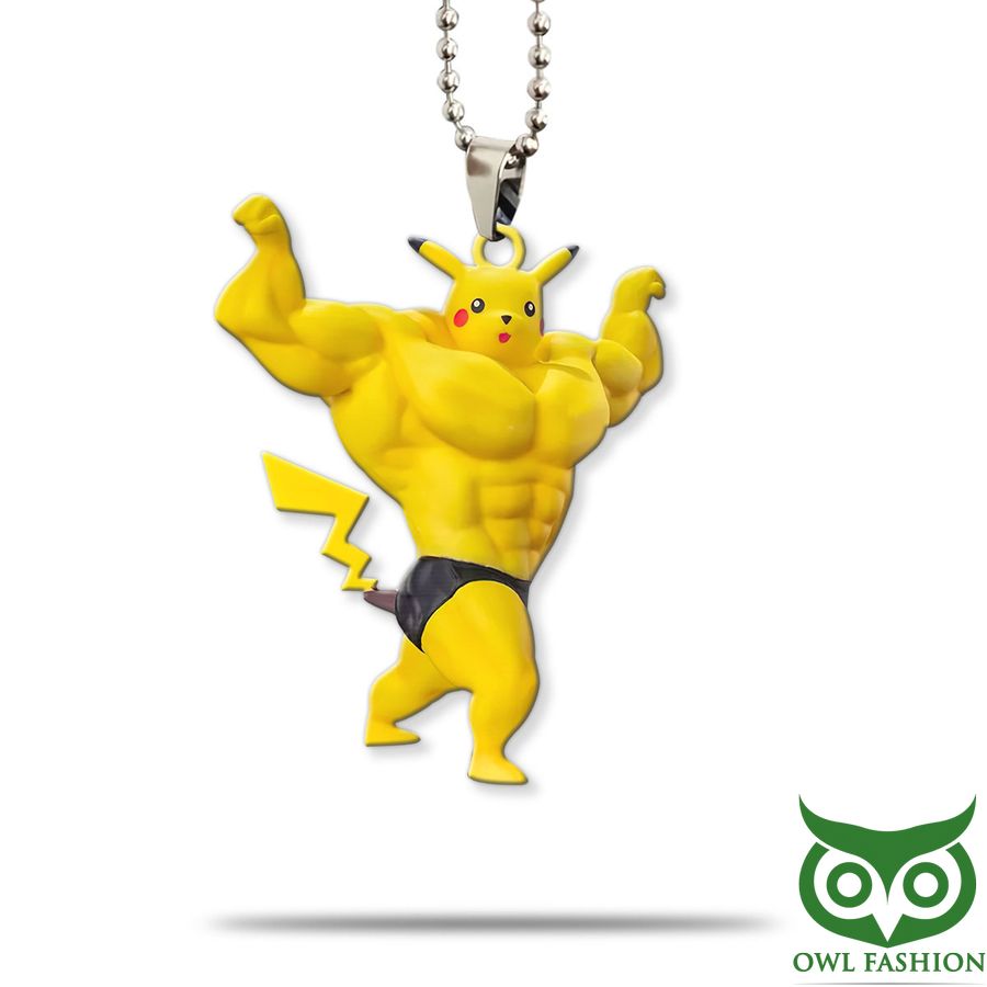 27 3D Pokemon Gym Bros Muscle Pikachu Custom Car Ornament