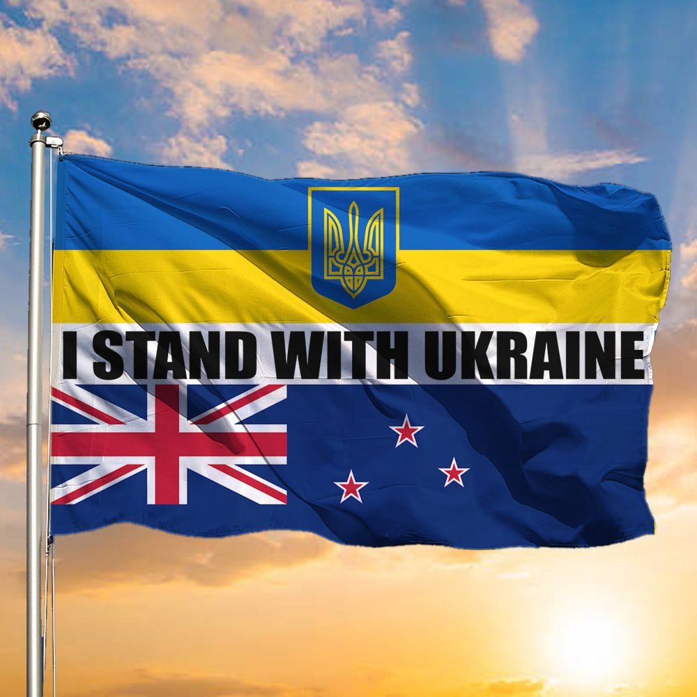 171 New Zealand I Stand With Ukraine Flag New Zealanders Support Ukraine Merch Slava Ukraini Flag