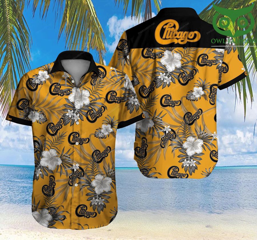 5 Tlmus chicago black flower pattern Hawaiian Shirt