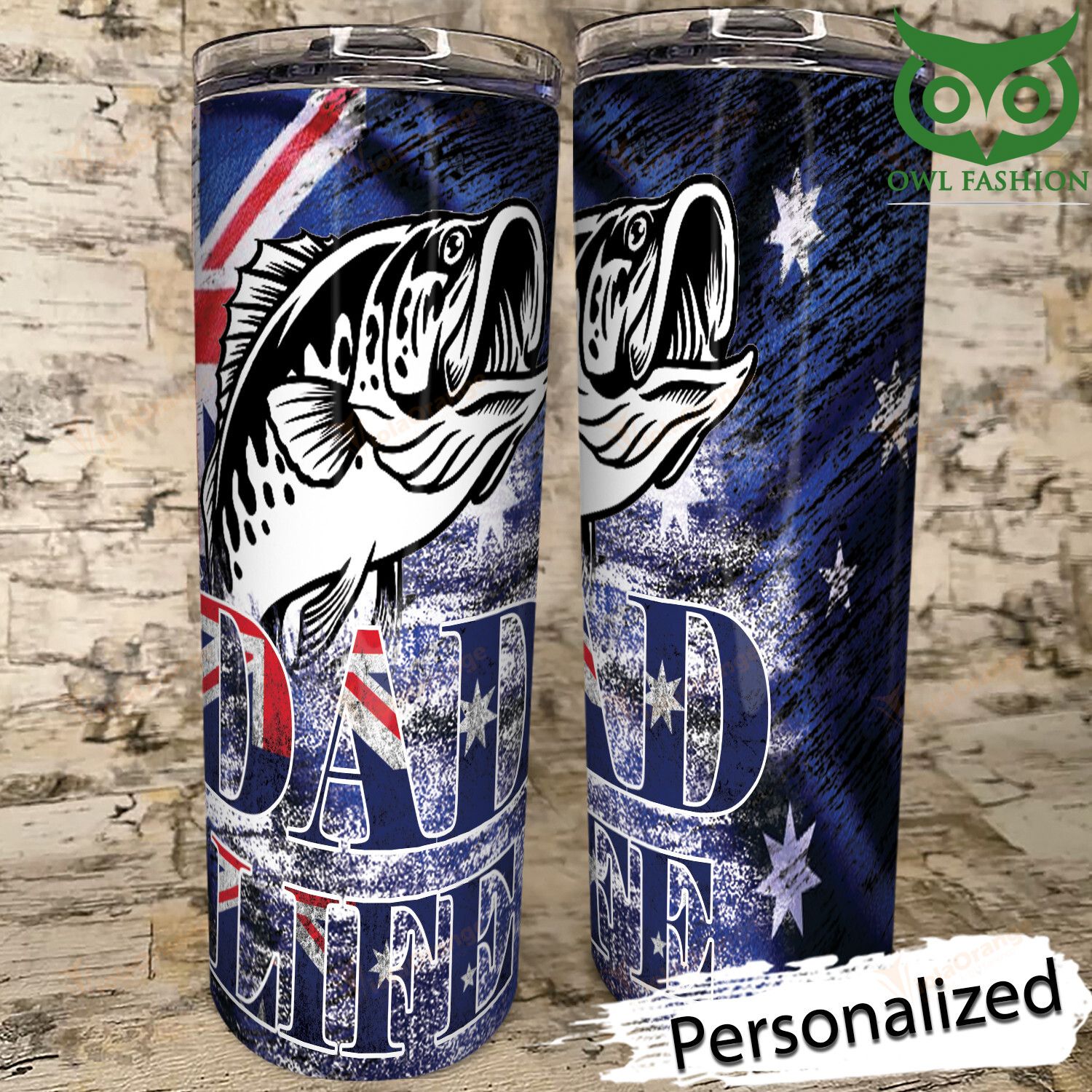 52 Special design Personalized Aus Fishing skinny tumbler cup