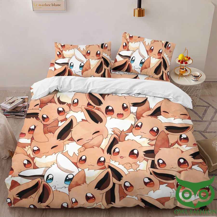 Anime Pokemon Cute Eevee Custom Bedding Set