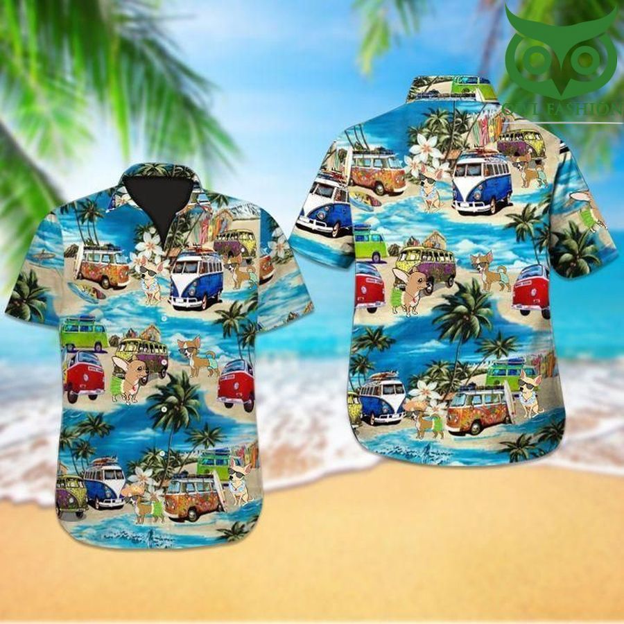 Beach hawaii chihuahua dog Hawaiian Shirt 