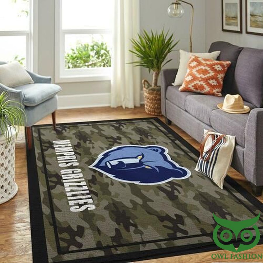 Memphis Grizzlies NBA Team Logo Camo Style Carpet Rug 