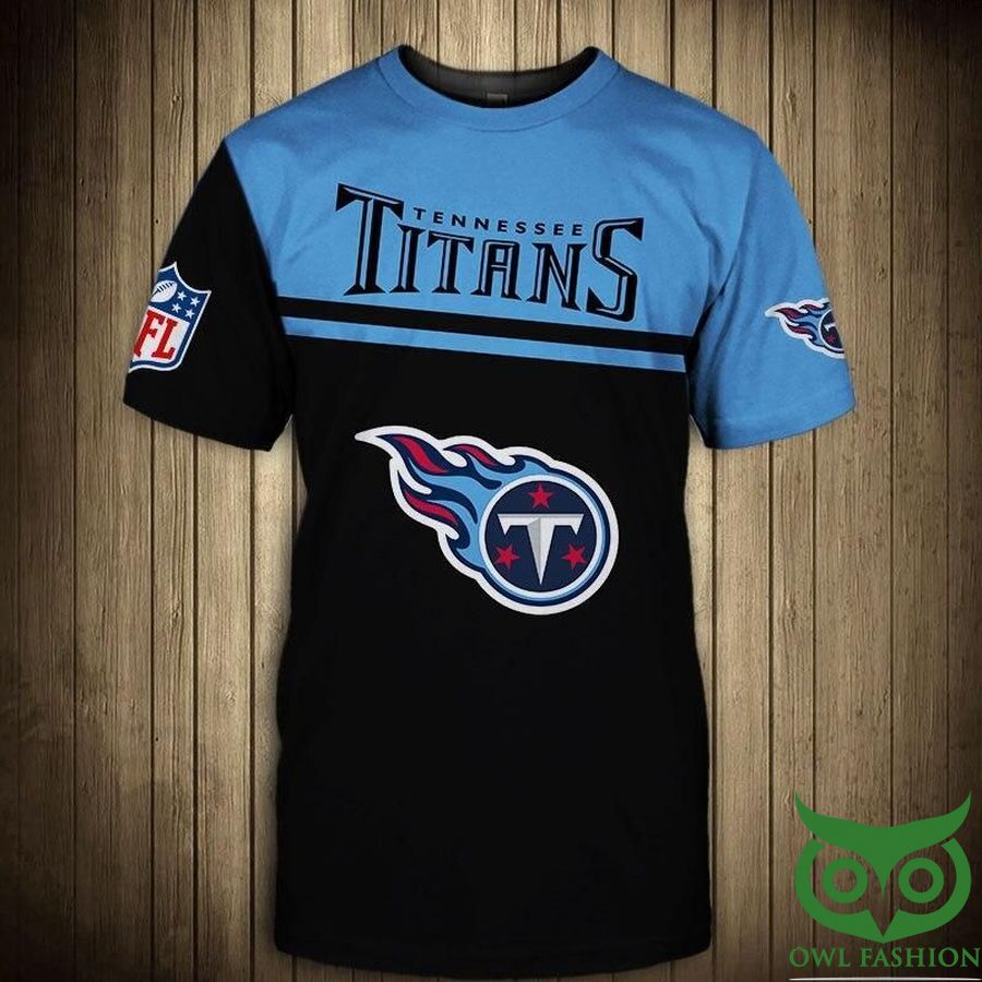 Tennesse Titans NFL Blue and Black 3D T-shirt
