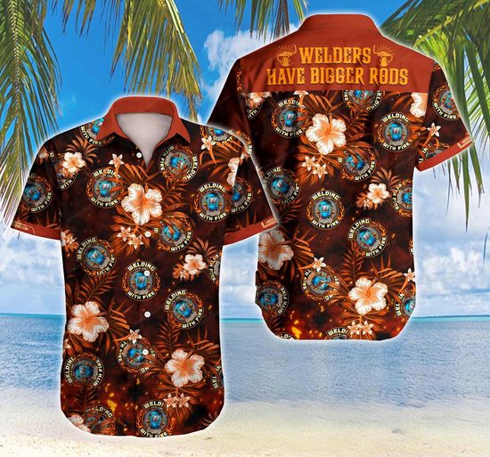 Welder Have Bigger Robs tropical forest logo Hawaiian Shirt 