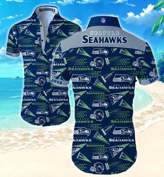 NFL Seattle Seahawks team logos Hawaiian Fit Body Shirt 