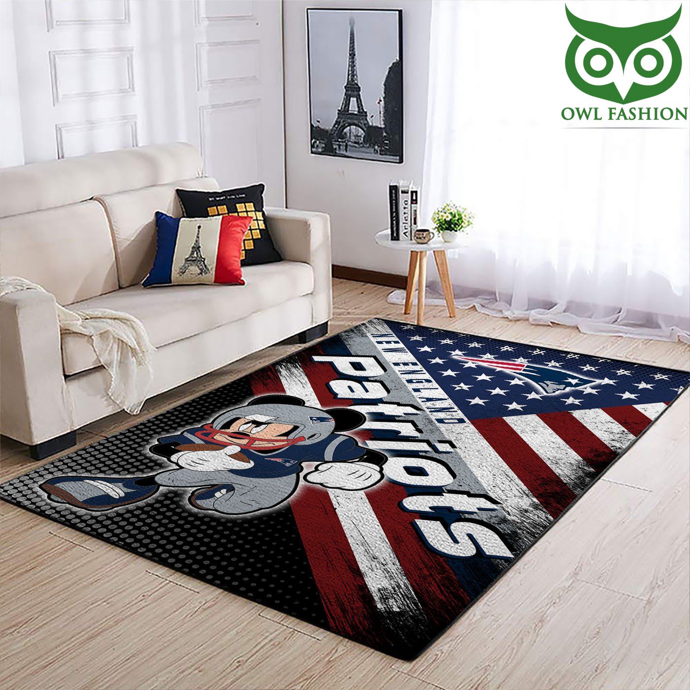 New England Patriots Nfl Team Logo Mickey Us Style carpet rug home décor