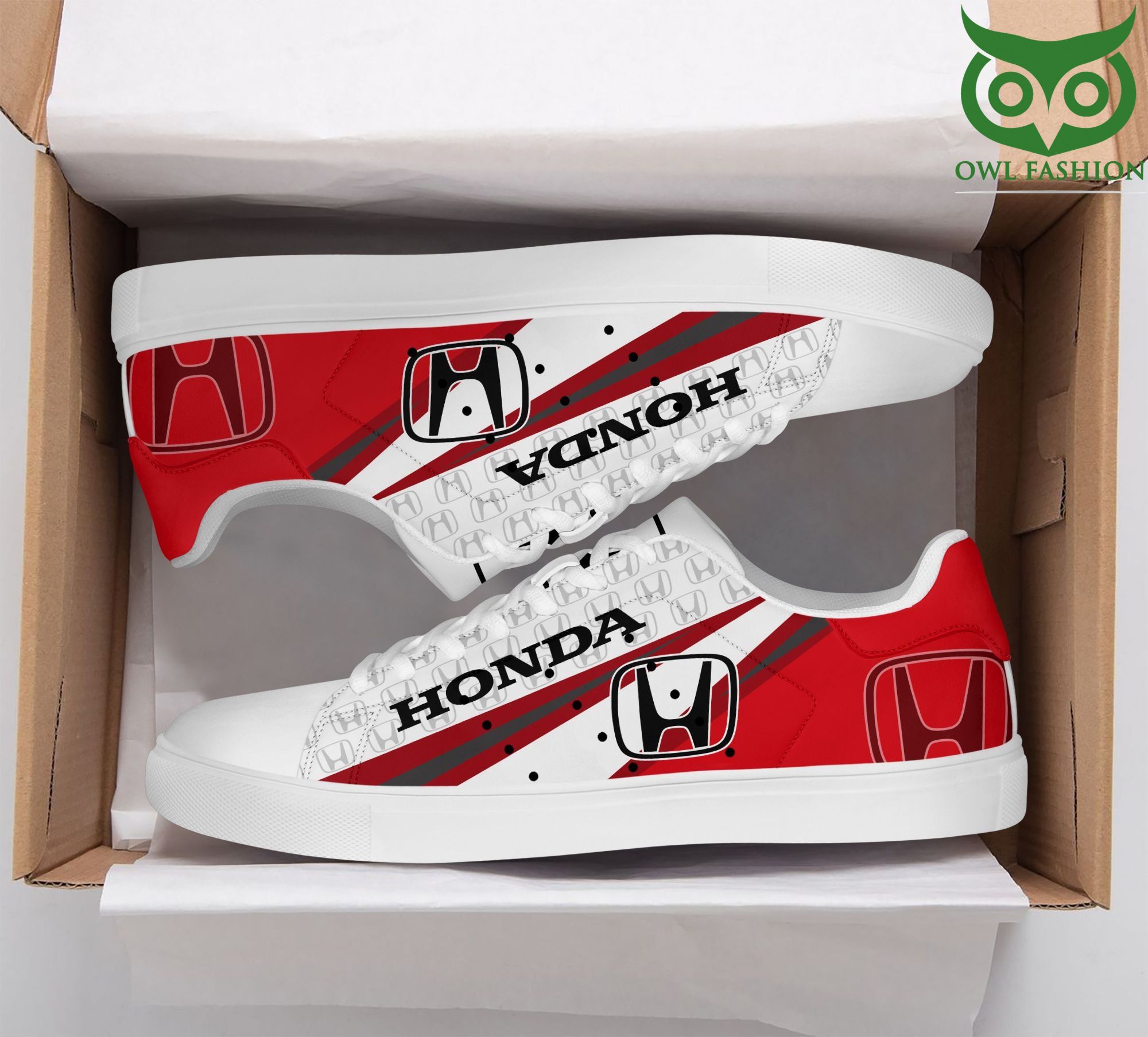 SPECIAL Honda red and white Stan Smith Shoes 