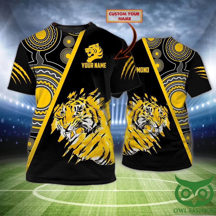 Custom Name AFL Richmond Tigers 3D Tshirt for fans
