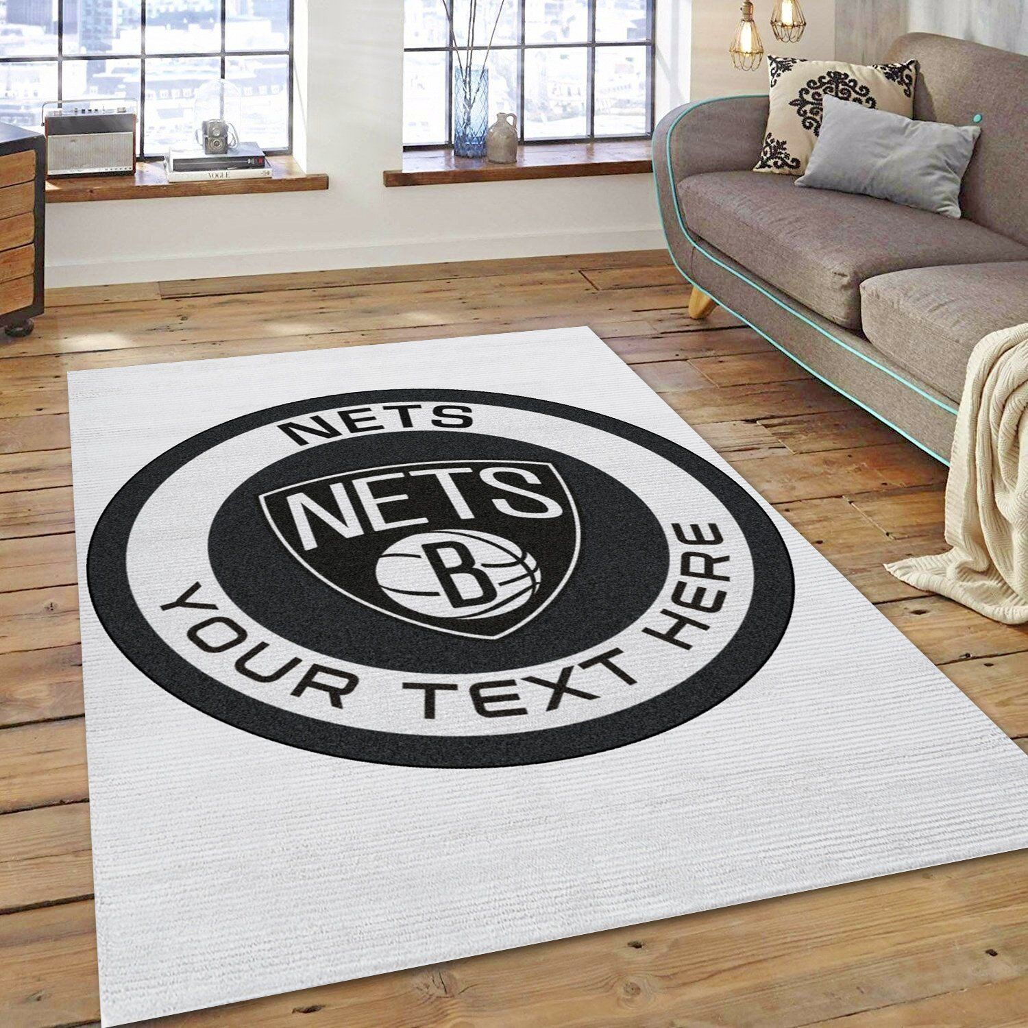 Brooklyn Nets Nba Logo Area Floor home decoration carpet rug